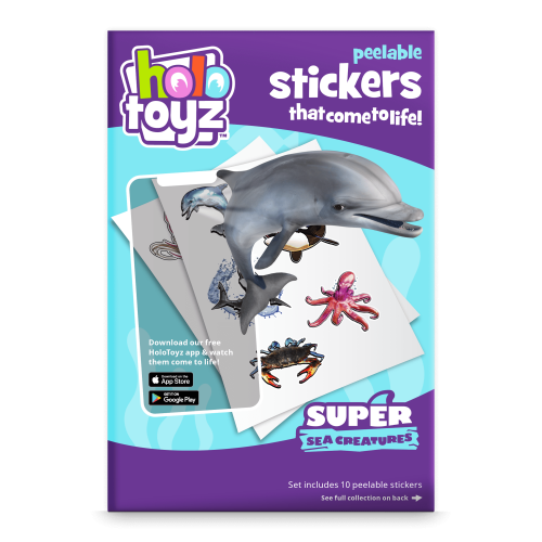 stickers dauphins baleine tortue - stickers qui prend vie holotoyz